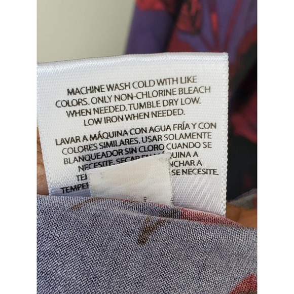 George Women's Purple Floral Polyester V-Neck 3/4 Sleeve Knee Length Dress XL - Picture 11 of 13